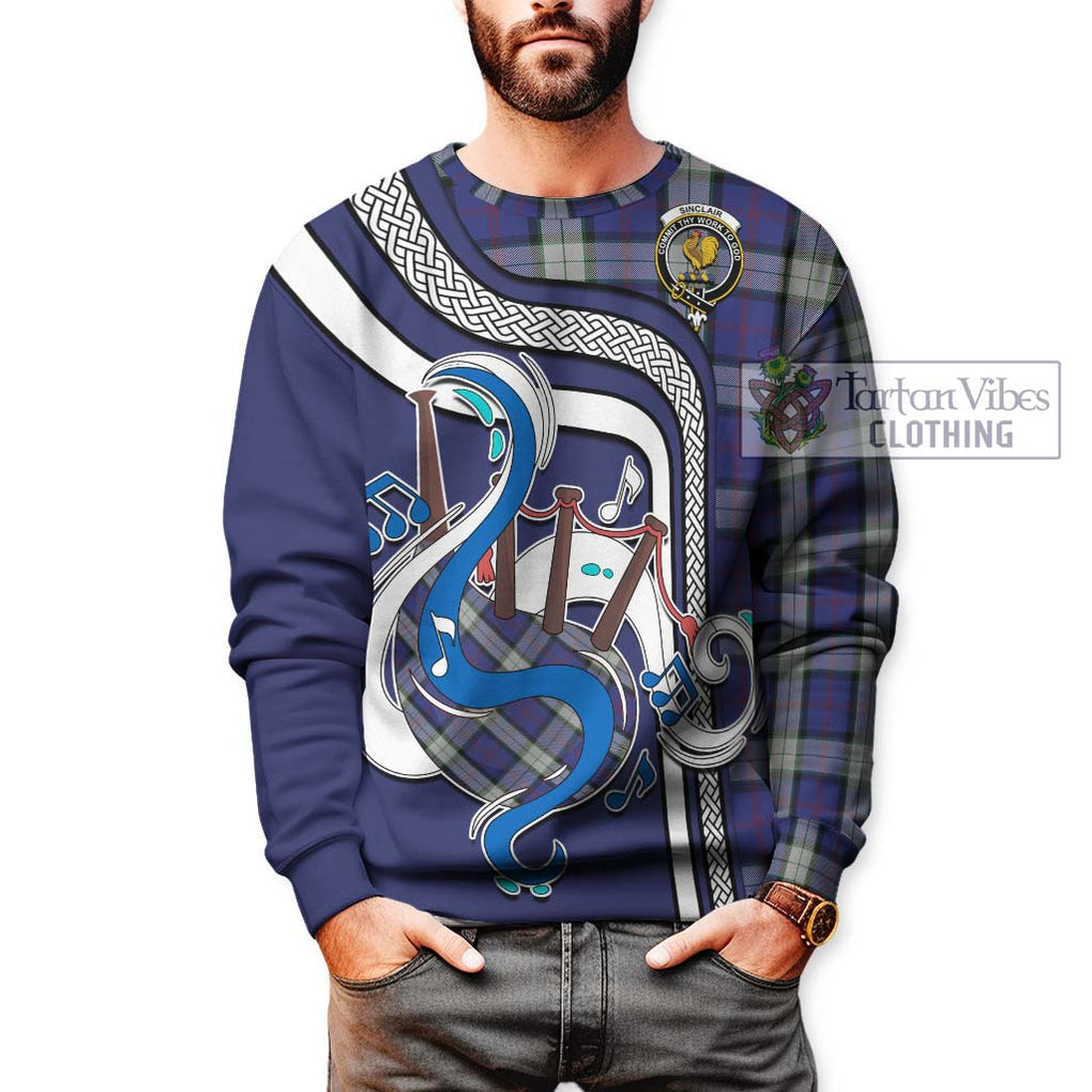 Tartan Vibes Clothing Sinclair Dress Tartan Sweatshirt with Epic Bagpipe Style