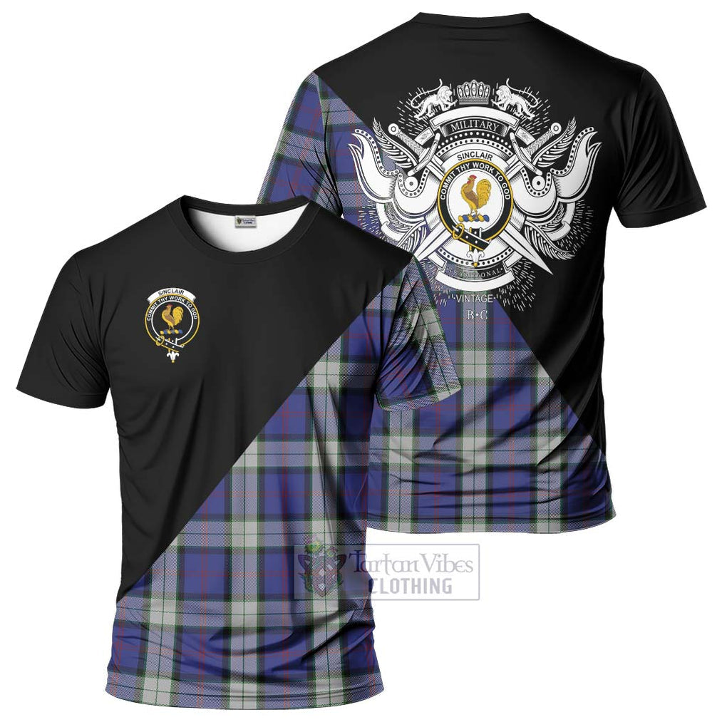 Sinclair Dress Tartan T-Shirt with Family Crest and Military Logo Style Kid's Shirt - Tartanvibesclothing Shop