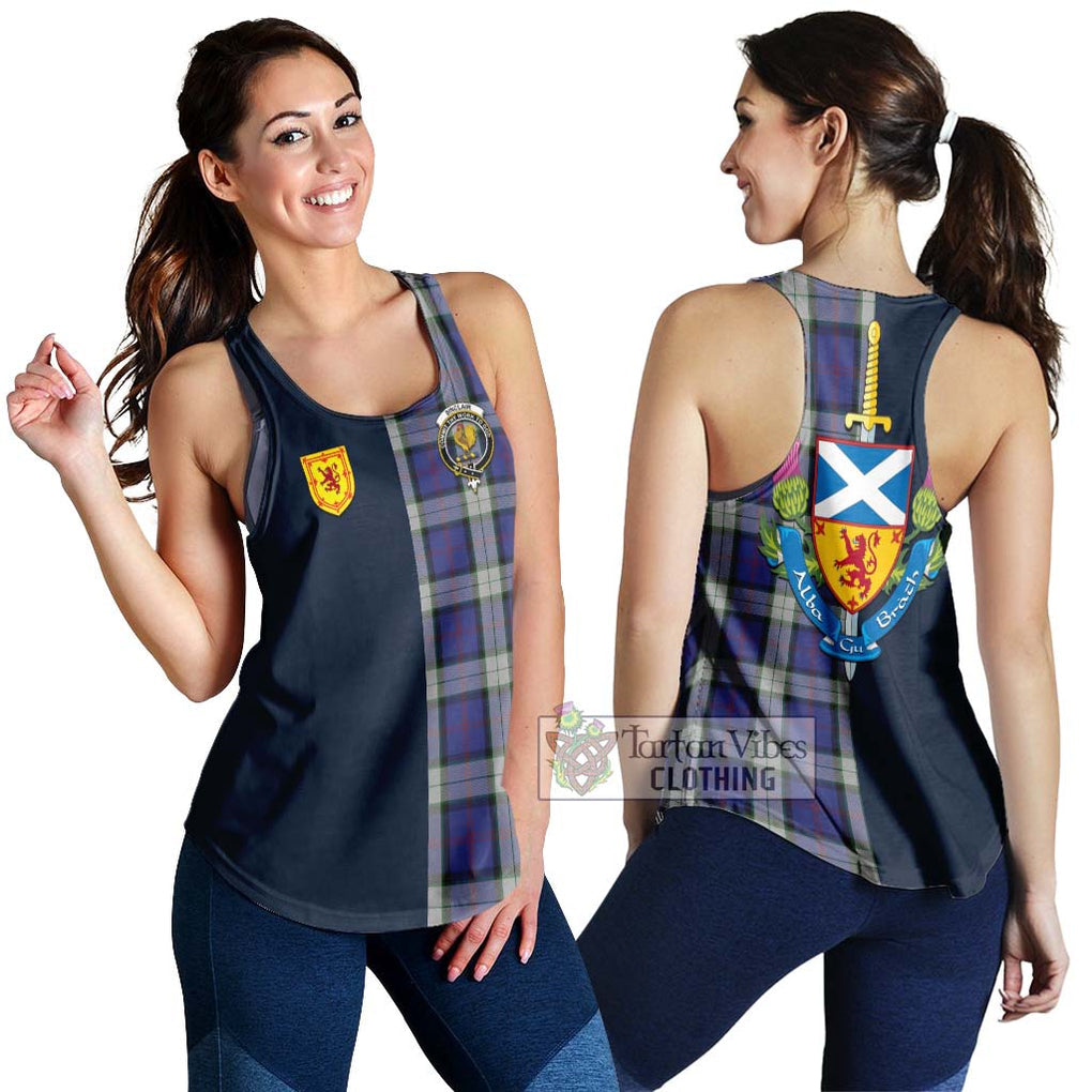 Tartan Vibes Clothing Sinclair Dress Tartan Women's Racerback Tanks with Scottish Lion Royal Arm Half Style