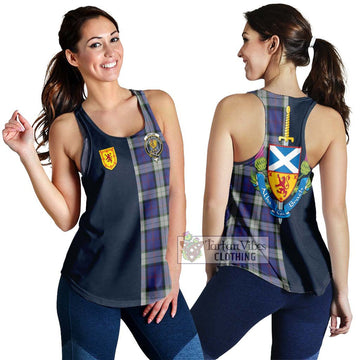 Sinclair Dress Tartan Women's Racerback Tanks Alba with Scottish Lion Royal Arm Half Style