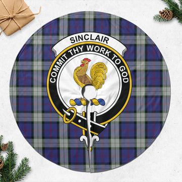 Sinclair Dress Tartan Christmas Tree Skirt with Family Crest