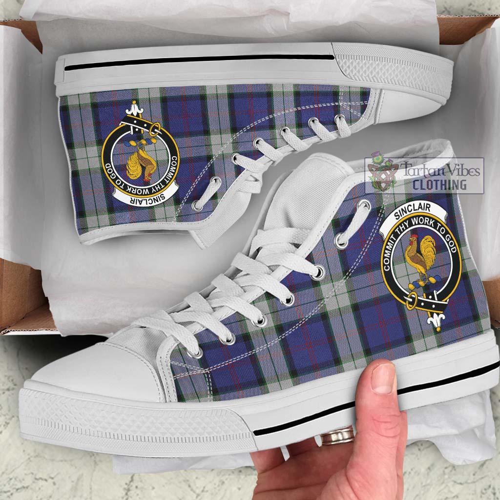 Tartan Vibes Clothing Sinclair Dress Tartan High Top Shoes with Family Crest