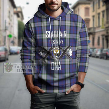 Sinclair Dress Tartan Hoodie with Family Crest DNA In Me Style