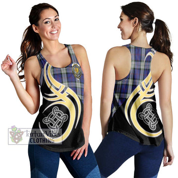 Sinclair Dress Tartan Women's Racerback Tanks with Family Crest and Celtic Symbol Style