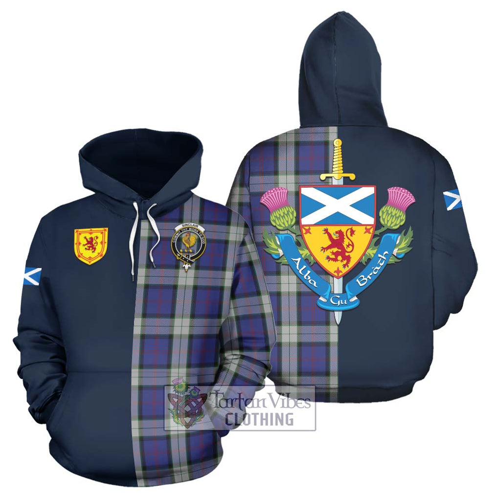 Tartan Vibes Clothing Sinclair Dress Tartan Hoodie with Scottish Lion Royal Arm Half Style