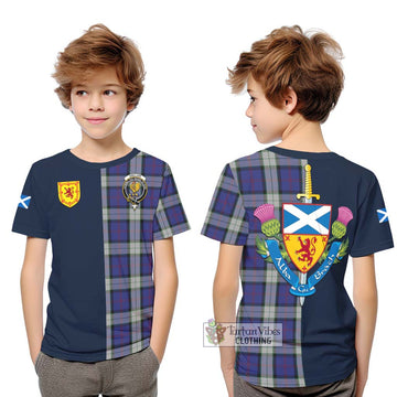 Sinclair Dress Tartan Kid T-Shirt Alba with Scottish Lion Royal Arm Half Style