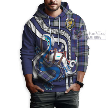 Sinclair Dress Tartan Hoodie with Epic Bagpipe Style