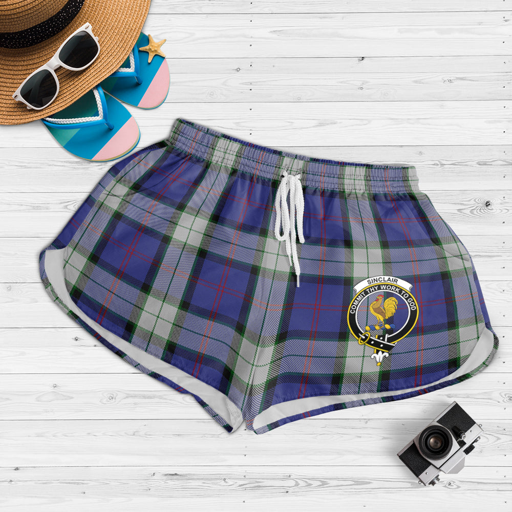 sinclair-dress-tartan-womens-shorts-with-family-crest