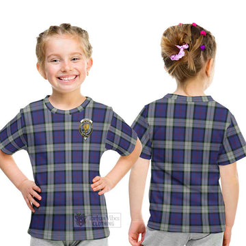 Sinclair Dress Tartan Kid T-Shirt with Family Crest