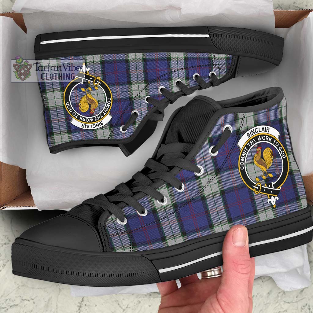 Tartan Vibes Clothing Sinclair Dress Tartan High Top Shoes with Family Crest