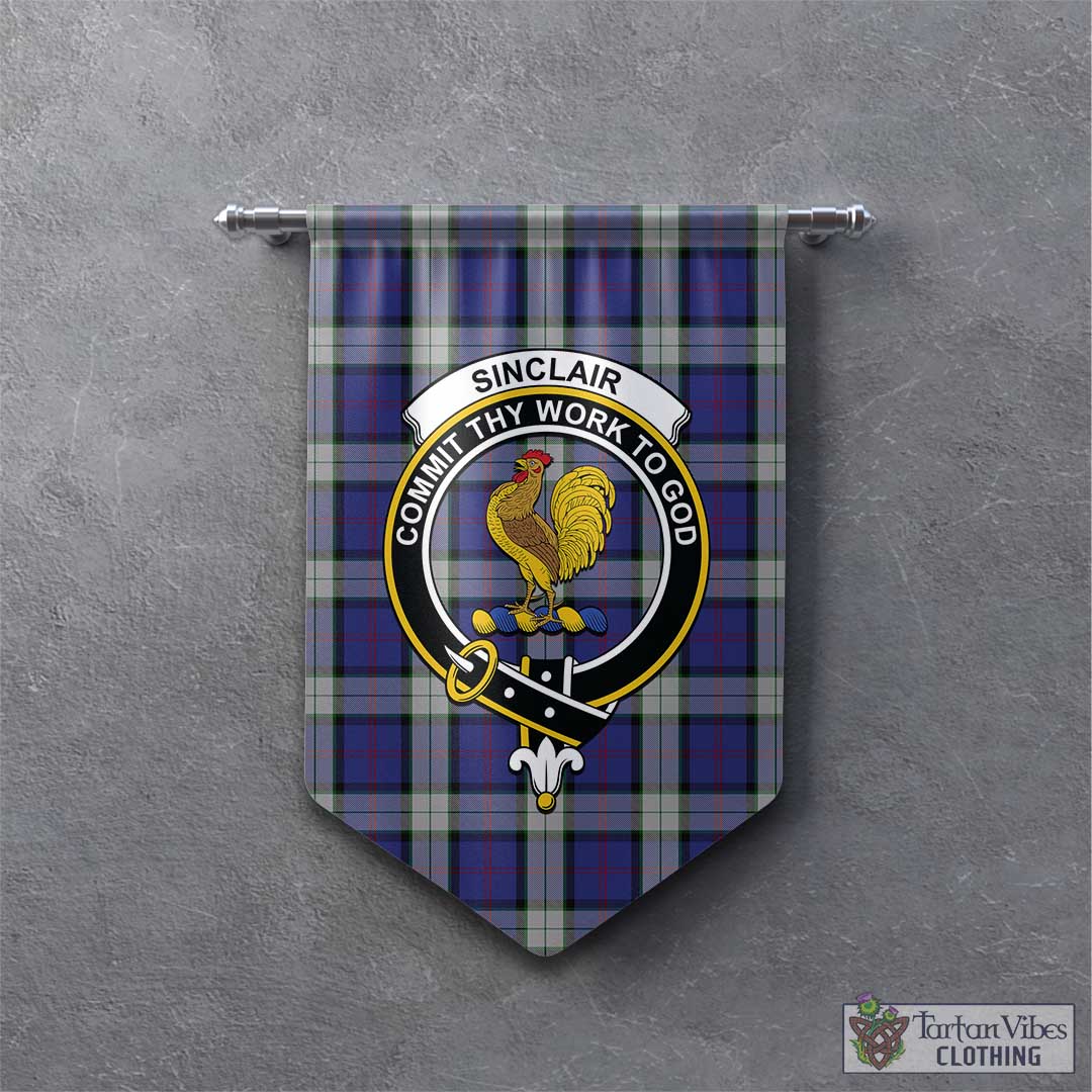 Tartan Vibes Clothing Sinclair Dress Tartan Gonfalon, Tartan Banner with Family Crest