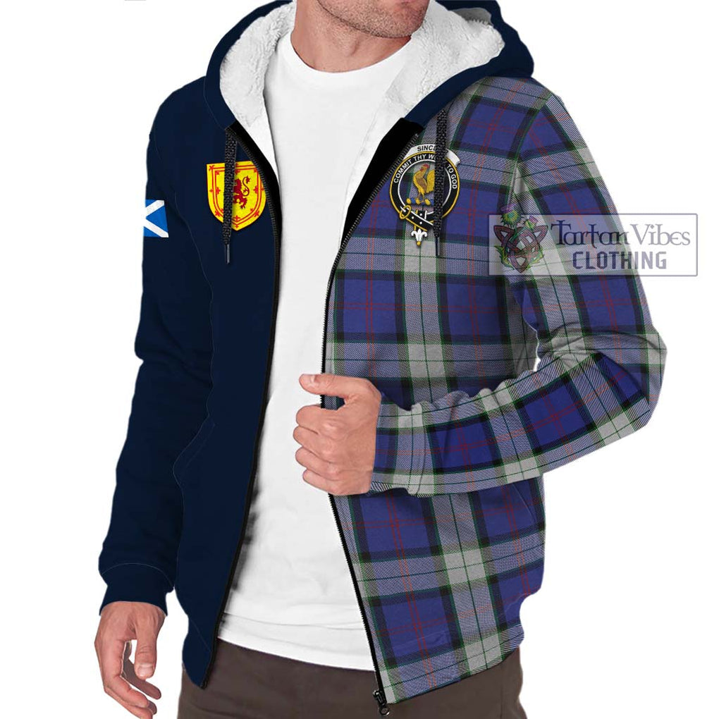 Tartan Vibes Clothing Sinclair Dress Tartan Sherpa Hoodie with Scottish Lion Royal Arm Half Style