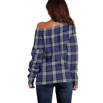 Sinclair Dress Tartan Off Shoulder Women Sweater with Family Crest