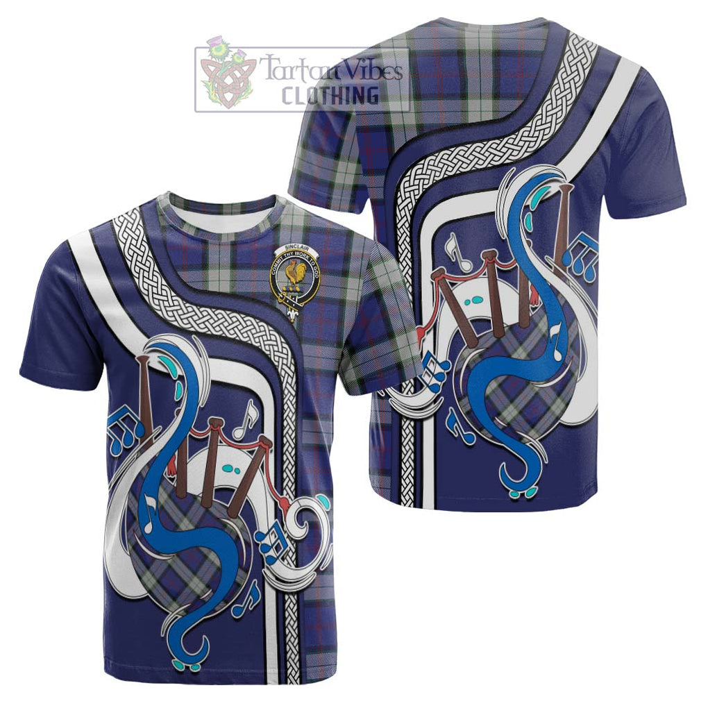 Tartan Vibes Clothing Sinclair Dress Tartan Cotton T-shirt with Epic Bagpipe Style