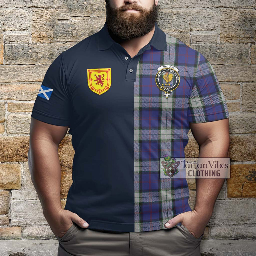 Tartan Vibes Clothing Sinclair Dress Tartan Polo Shirt with Scottish Lion Royal Arm Half Style