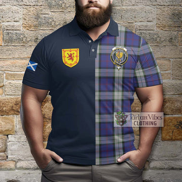 Sinclair Dress Tartan Polo Shirt Alba with Scottish Lion Royal Arm Half Style