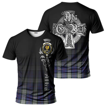 Sinclair Dress Tartan T-Shirt Featuring Alba Gu Brath Family Crest Celtic Inspired