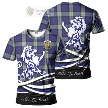 Sinclair Dress Tartan Cotton T-shirt with Alba Gu Brath Regal Lion Emblem