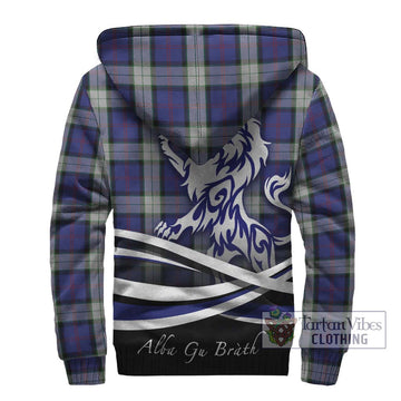 Sinclair Dress Tartan Sherpa Hoodie with Alba Gu Brath Regal Lion Emblem