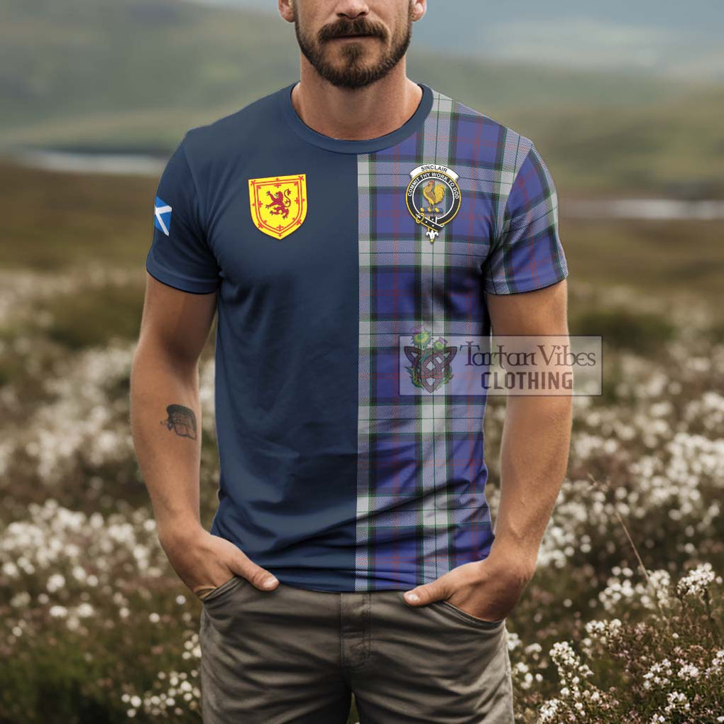 Tartan Vibes Clothing Sinclair Dress Tartan T-Shirt Alba with Scottish Lion Royal Arm Half Style