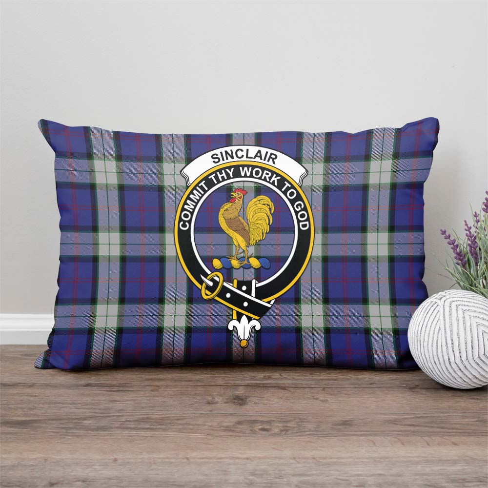 Sinclair Dress Tartan Pillow Cover with Family Crest Rectangle Pillow Cover - Tartanvibesclothing