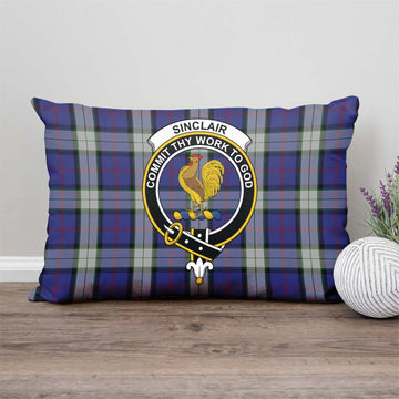 Sinclair Dress Tartan Pillow Cover with Family Crest