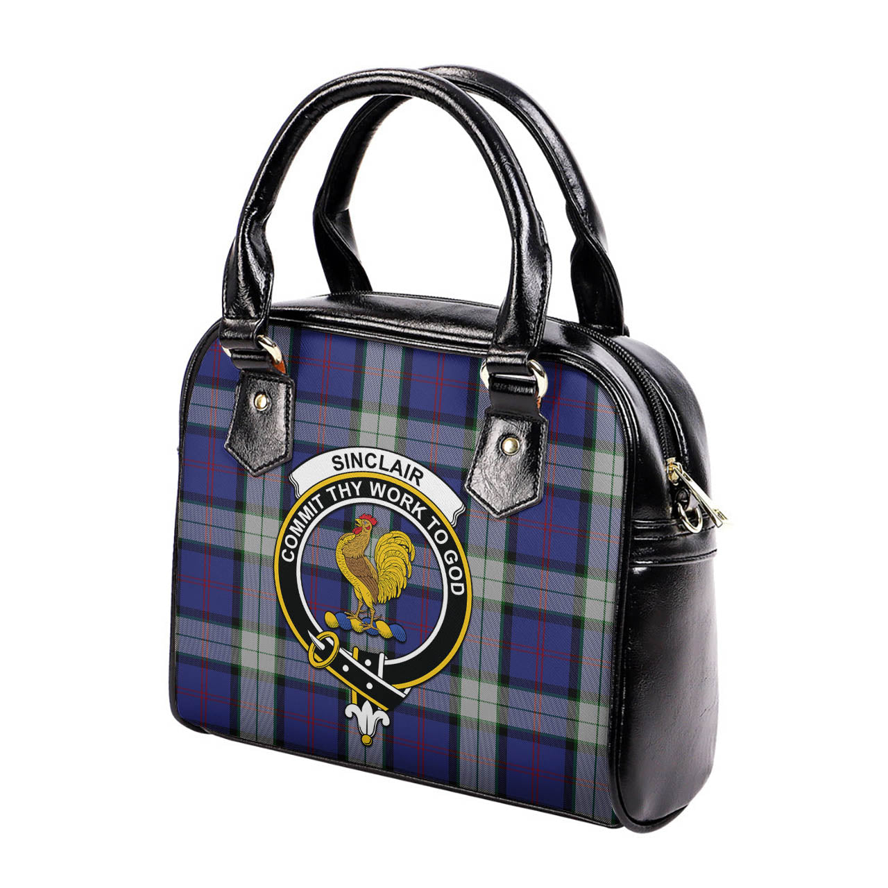 Sinclair Dress Tartan Shoulder Handbags with Family Crest - Tartanvibesclothing