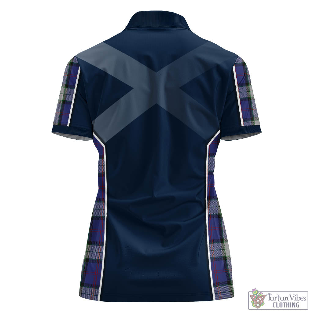 Tartan Vibes Clothing Sinclair Dress Tartan Women's Polo Shirt with Family Crest and Scottish Thistle Vibes Sport Style