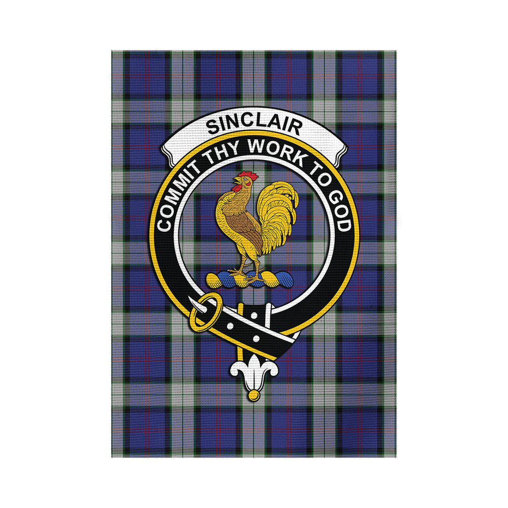 sinclair-dress-tartan-flag-with-family-crest