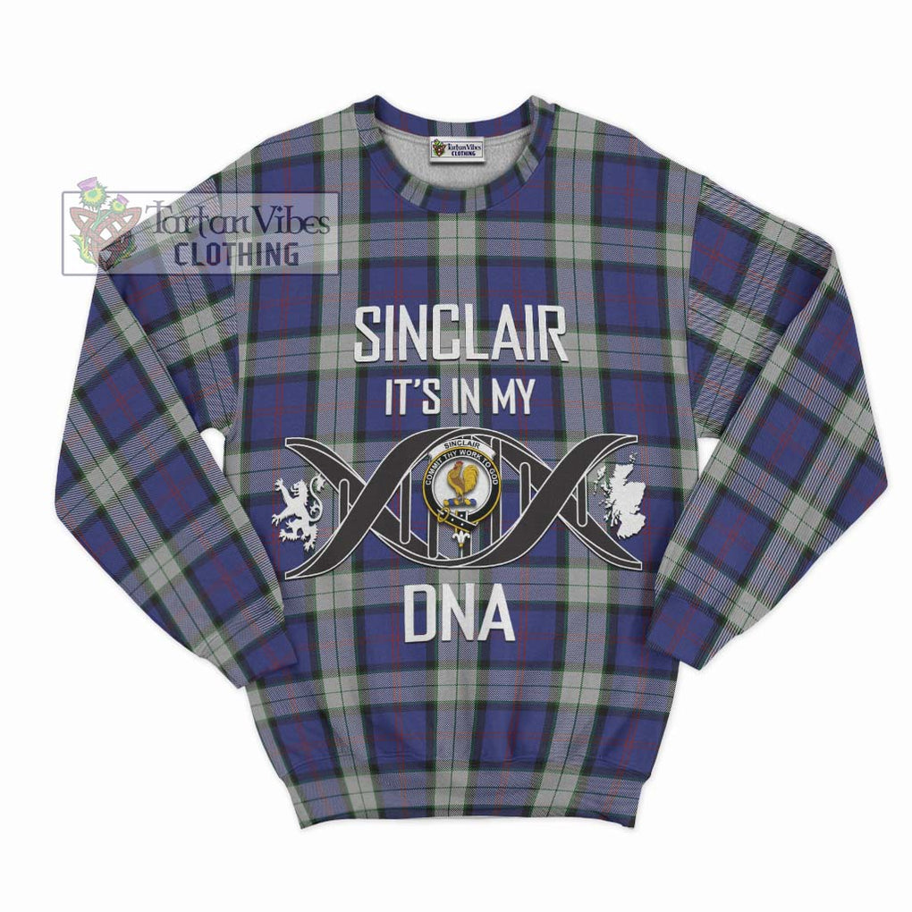 Sinclair Dress Tartan Sweatshirt with Family Crest DNA In Me Style - Tartanvibesclothing Shop