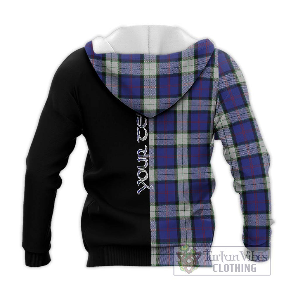 Sinclair Dress Tartan Knitted Hoodie with Family Crest and Half Of Me Style - Tartanvibesclothing Shop