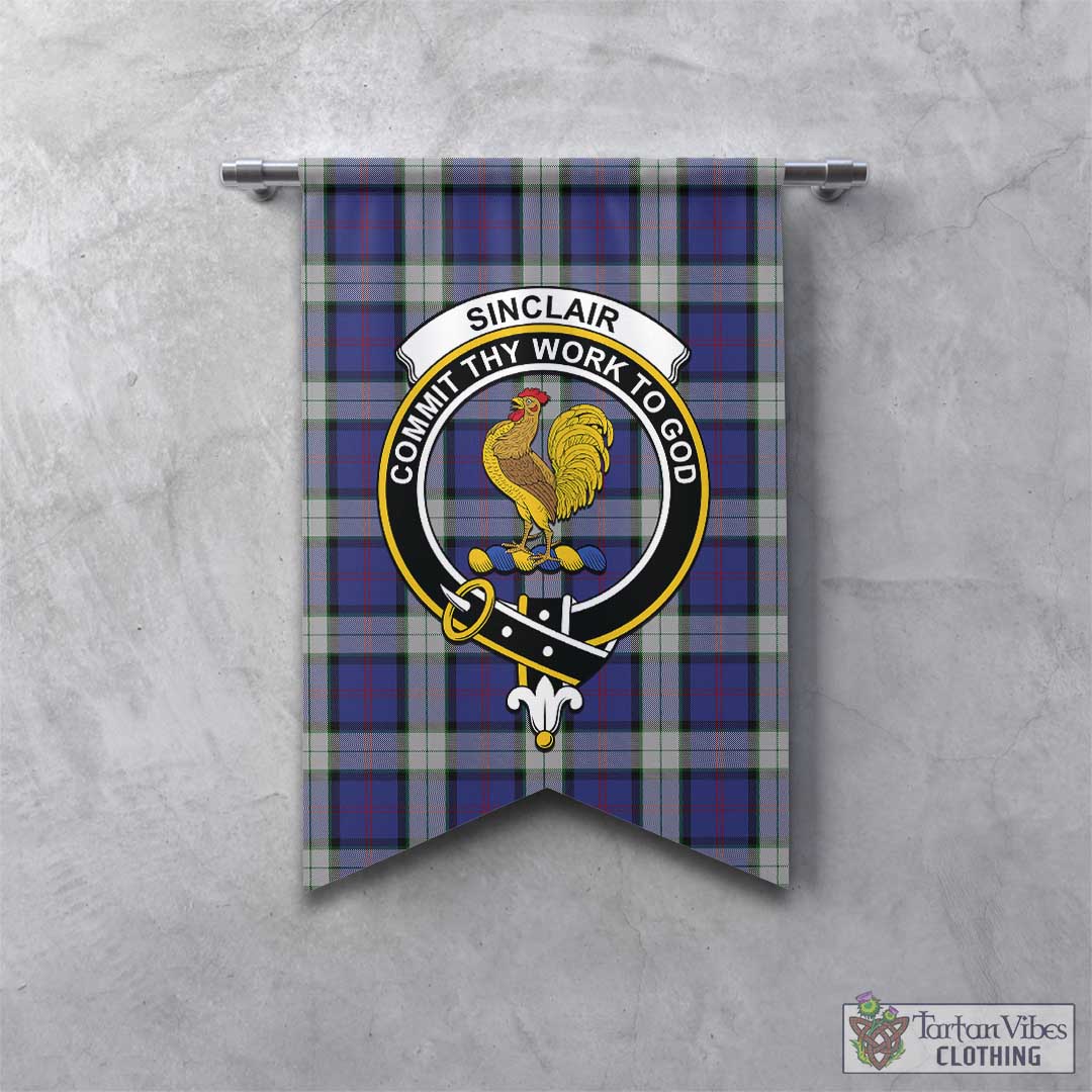 Tartan Vibes Clothing Sinclair Dress Tartan Gonfalon, Tartan Banner with Family Crest