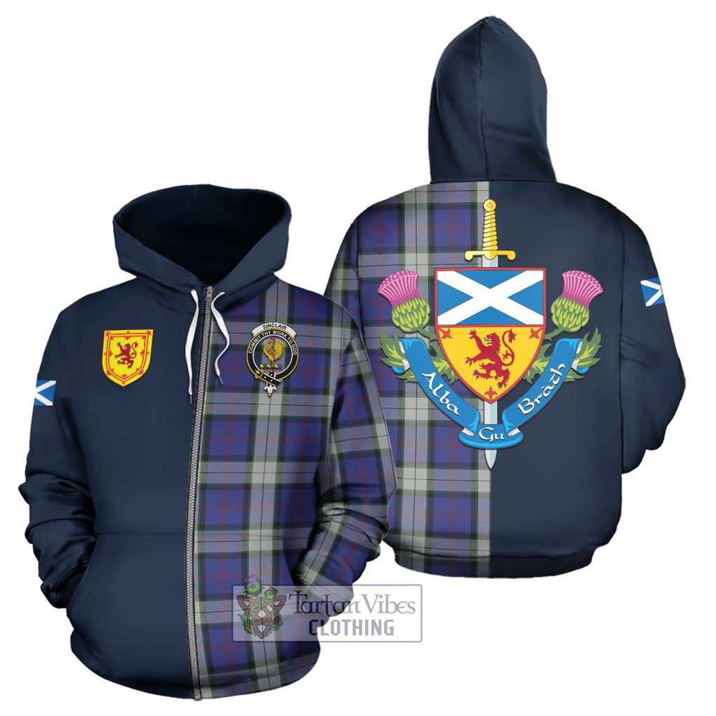 Tartan Vibes Clothing Sinclair Dress Tartan Hoodie with Scottish Lion Royal Arm Half Style