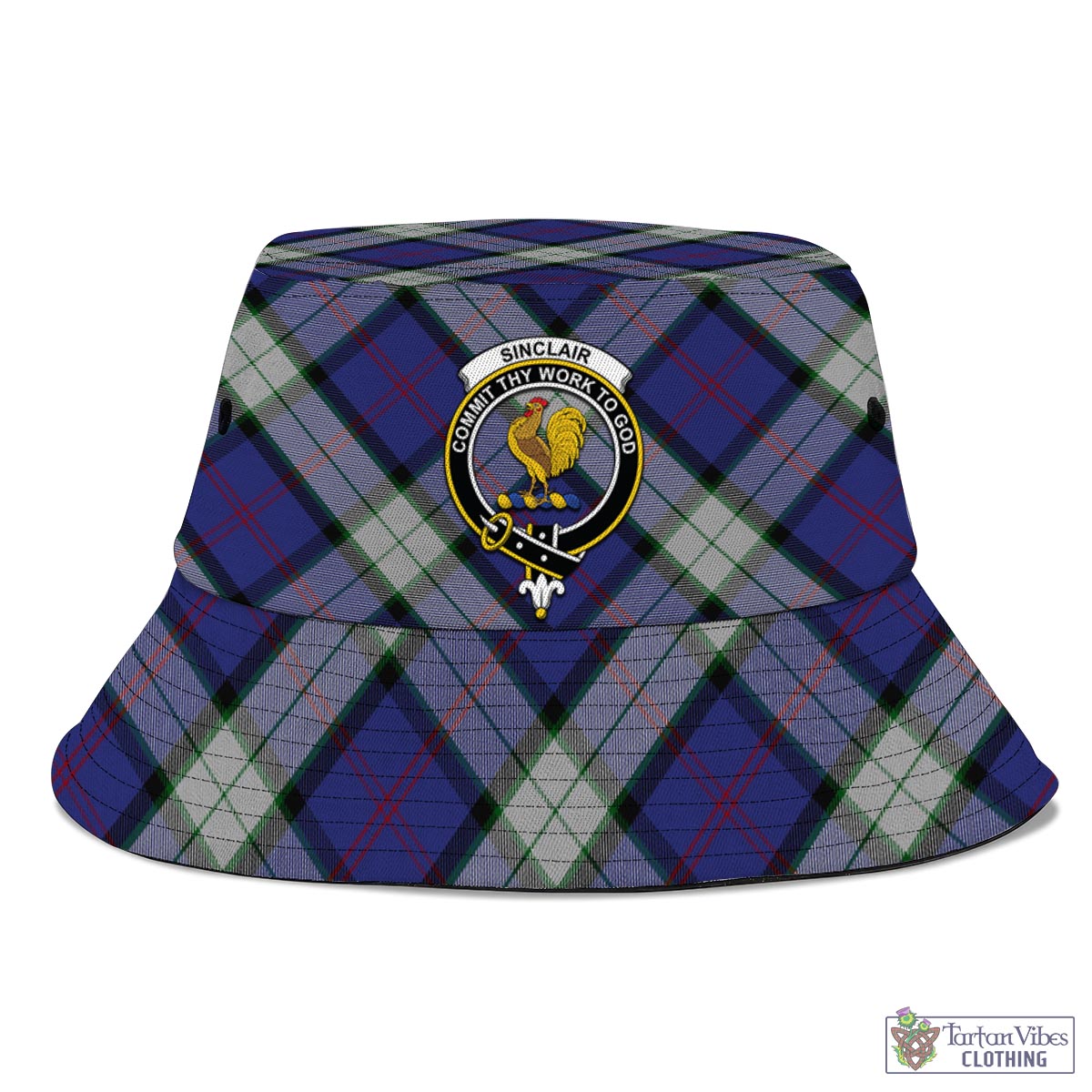 Tartan Vibes Clothing Sinclair Dress Tartan Bucket Hat with Family Crest