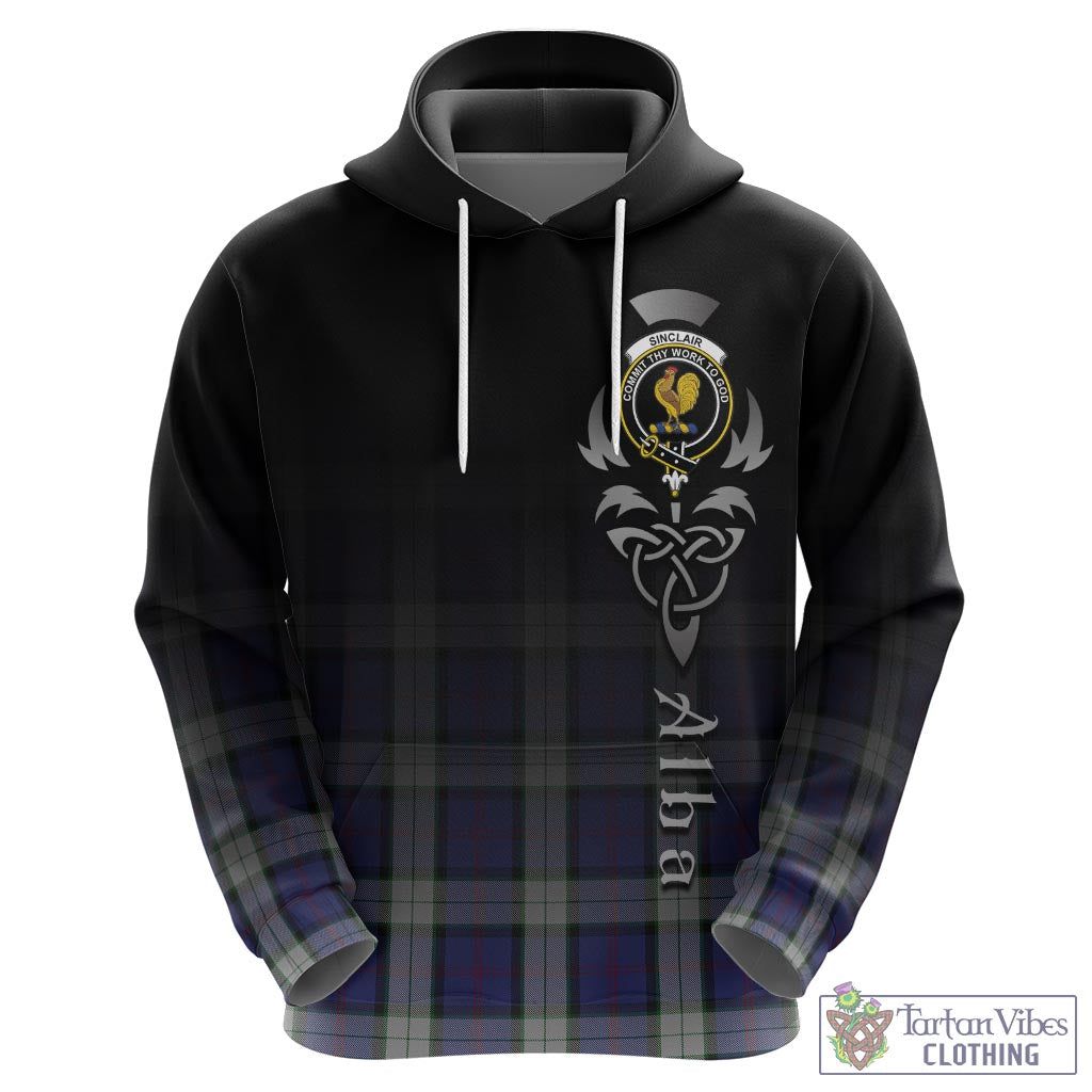 Tartan Vibes Clothing Sinclair Dress Tartan Hoodie Featuring Alba Gu Brath Family Crest Celtic Inspired