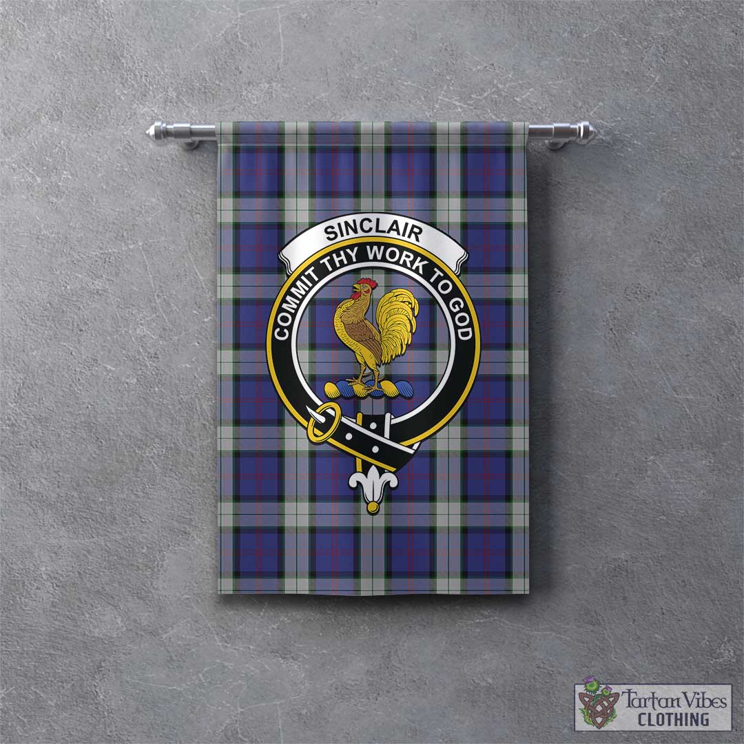 Tartan Vibes Clothing Sinclair Dress Tartan Gonfalon, Tartan Banner with Family Crest