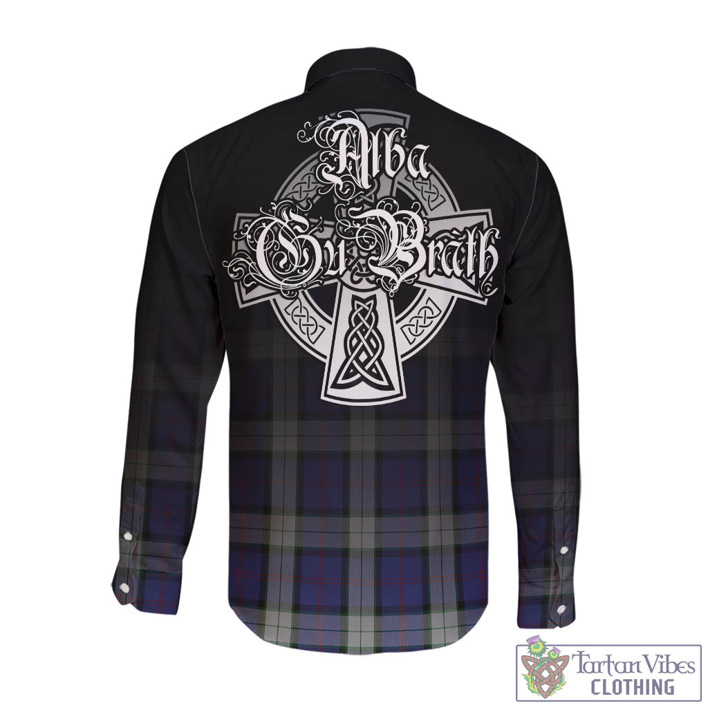 Tartan Vibes Clothing Sinclair Dress Tartan Long Sleeve Button Up Featuring Alba Gu Brath Family Crest Celtic Inspired