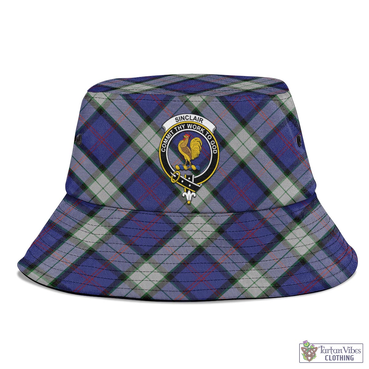 Tartan Vibes Clothing Sinclair Dress Tartan Bucket Hat with Family Crest