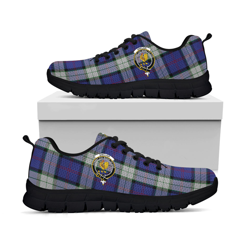 Sinclair Dress Tartan Sneakers with Family Crest - Tartan Vibes Clothing