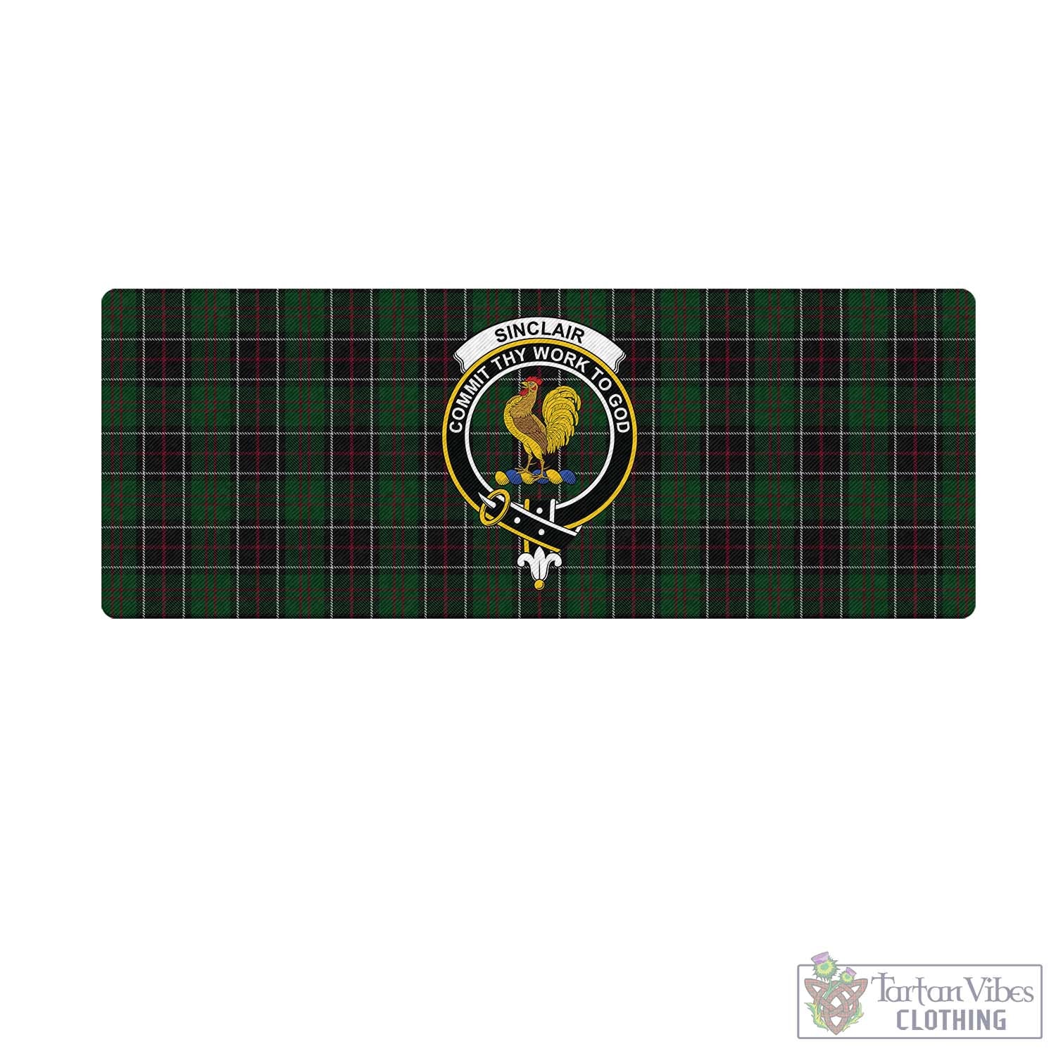 Tartan Vibes Clothing Sinclair Hunting Tartan Mouse Pad with Family Crest