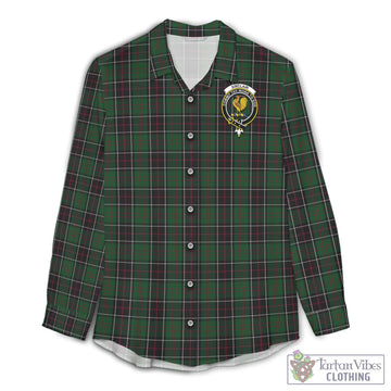 Sinclair Hunting Tartan Women's Casual Shirt with Family Crest