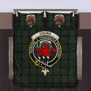 Sinclair Hunting Tartan Quilt Bed Set with Family Crest