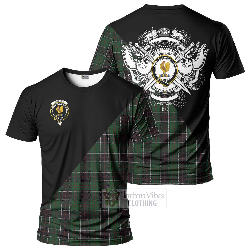 Sinclair Hunting Tartan T-Shirt with Family Crest and Military Logo Style Kid's Shirt - Tartanvibesclothing Shop