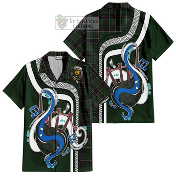 Sinclair Hunting Tartan Short Sleeve Button Shirt with Epic Bagpipe Style