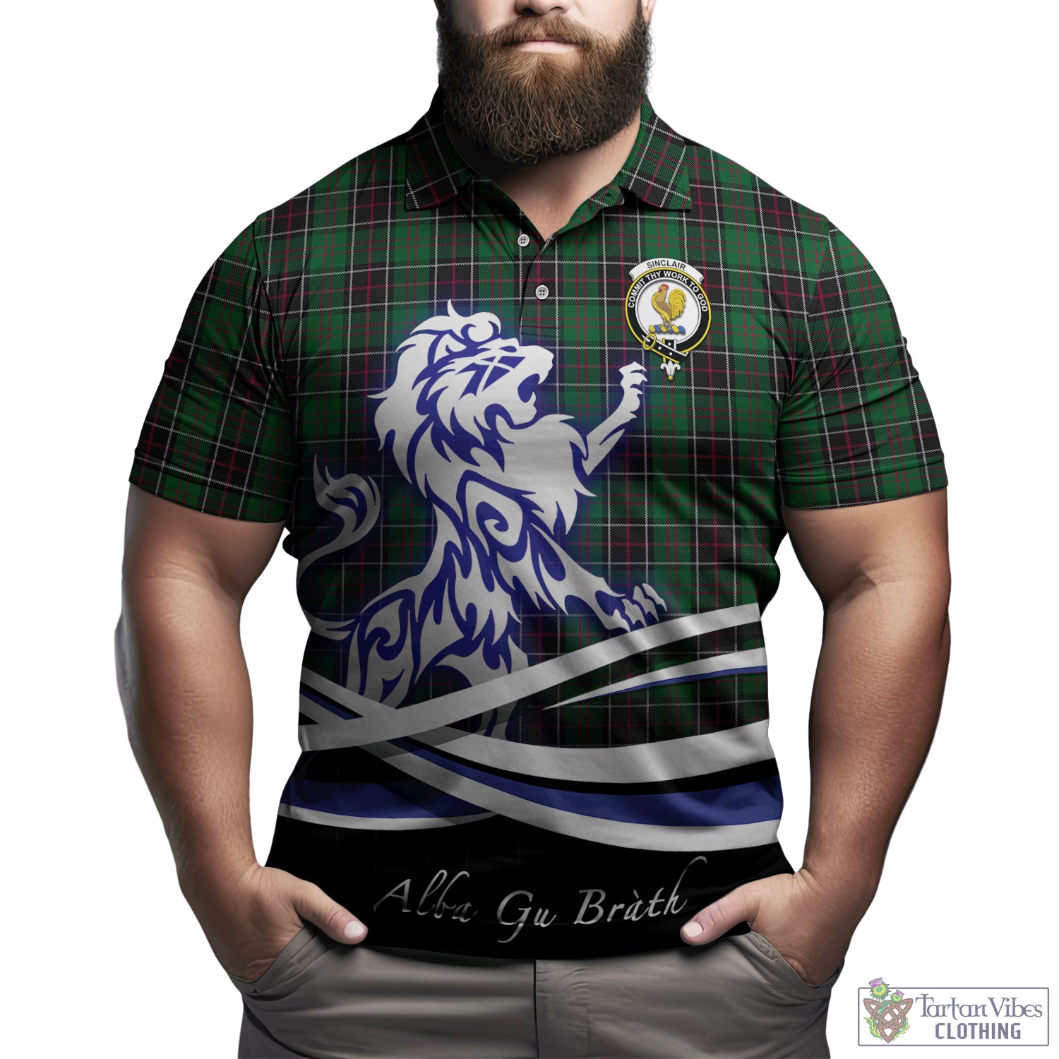 sinclair-hunting-tartan-polo-shirt-with-alba-gu-brath-regal-lion-emblem