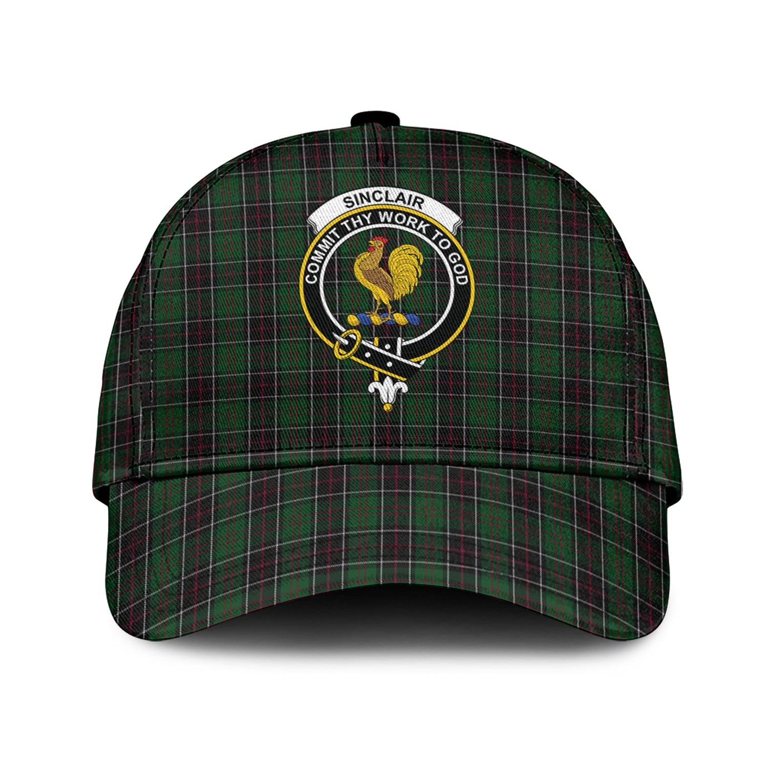 Sinclair Hunting Tartan Classic Cap with Family Crest Classic Cap Universal Fit - Tartan Vibes Clothing