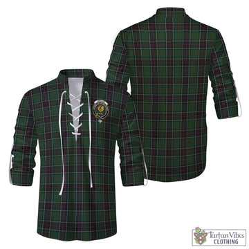 Sinclair Hunting Tartan Men's Scottish Traditional Jacobite Ghillie Kilt Shirt with Family Crest