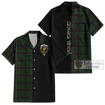 Sinclair Hunting Tartan Short Sleeve Button Shirt with Family Crest and Half Of Me Style