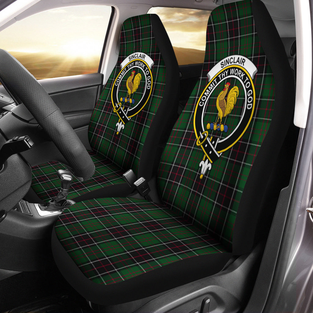 Sinclair Hunting Tartan Car Seat Cover with Family Crest One Size - Tartanvibesclothing