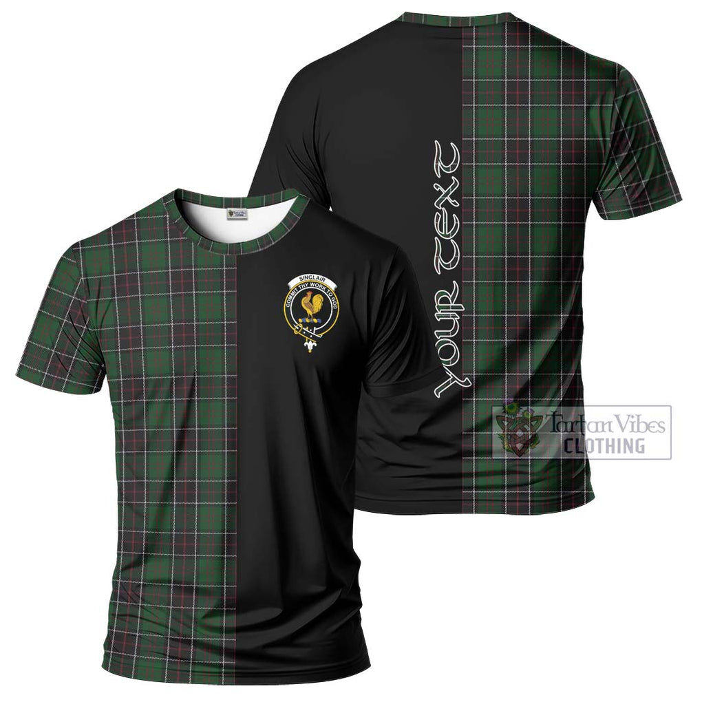 Sinclair Hunting Tartan T-Shirt with Family Crest and Half Of Me Style Kid's Shirt - Tartanvibesclothing Shop